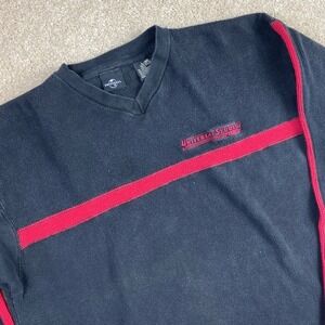 Vintage Y2K  Universal Studios Embroidered V Neck Sweater Mens‎ L Long Sleeve